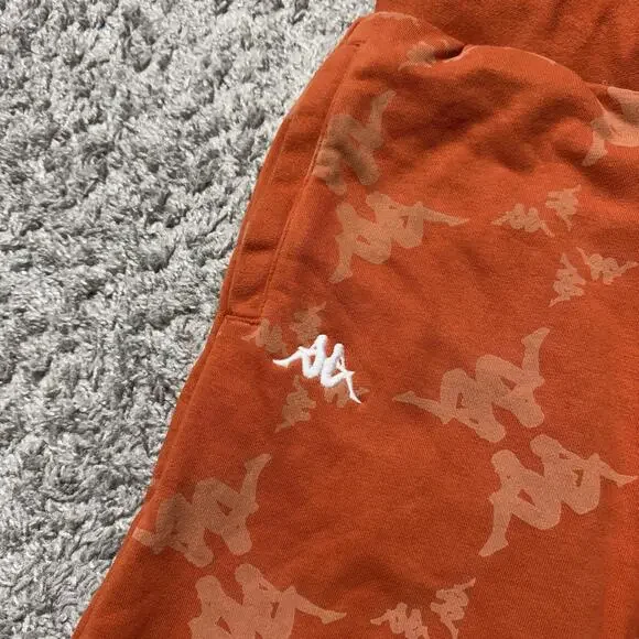 Kappa Men’s Orange Logo Drawstring Shorts Athletic Fit Streetwear Mens Small - Picture 2 of 9